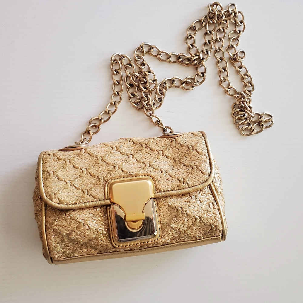 MARCIANO Gold Raffia Purse - Picture 17 of 17